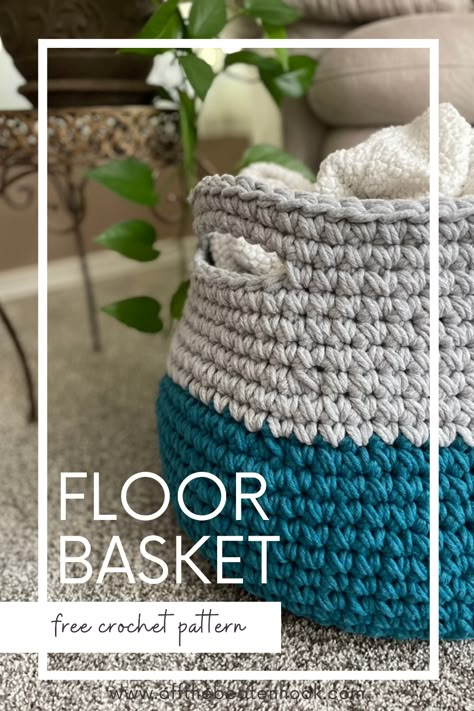 From boots to blankets, this Jumbo Floor Basket Free Crochet Pattern is ready to help you organize your home in style! This large basket is perfect for the beginner crocheter. All you need to know is how to single crochet! With some increasing and decreasing, this basket comes together quickly and easily. Pick your favorite color, grab your big hook and let's get to basket making! Get the floor basket free crochet pattern here. Crochet Storage Baskets Free, How To Single Crochet, Floor Basket, Crochet Basket Pattern Free, Crochet Storage Baskets, Floor Baskets, Basket Crochet, Basket Making, Crochet Storage