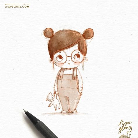 I don’t usually draw big eyes, I often just opt for a simple dot, but big eyes can really add cuteness to your character and a lot of expression! Brushes used: AquaReal 1, no canvas just a paper texture overlay . #characterdesign #characterdrawingprocreate #procreatesketch #watercoloursketch #drawingcutecharacter Dot Eye Expressions, Easy Children’s Book Character, How To Draw Children, Drawing Kids Character Design, Paper Texture Overlay, Childbook Illustrations Simple, Drawing Children Faces, Sketching Styles, Child Illustration Character