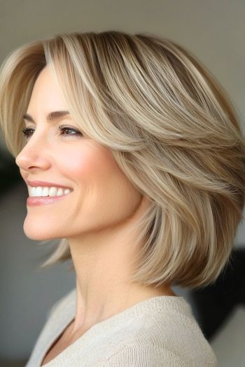 Save this pin for the best layered bob hairstyles for fine hair. If you’re after a soft, airy look that feels as light as a breeze, this feathered long bob is for you. The feathered layers bring volume to the top while keeping things natural and weightless - a dream for fine hair. Feathered Long Bob, Bob With Feathered Bangs, Bob With Side Swept Bangs, Layered Wavy Bob, Fine Hair Cuts, Feathered Layers, Feathered Bob, Long Layered Bob, Hairstyles For Fine Hair