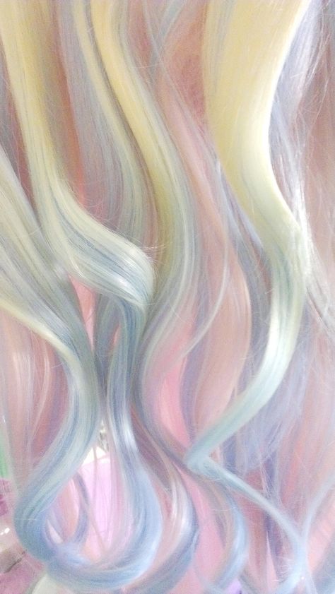 Yellow Hair Color, Opal Hair, Cotton Candy Hair, Rainbow Hair Color, Candy Hair, Hair Color Pastel, Yellow Hair, Pastel Hair, Summer Hair Color