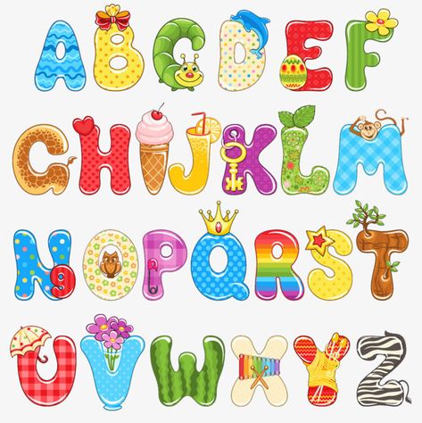 Scrapbook Fonts, Alphabet Templates, Alfabet Letters, Alphabet A, Alphabet Clipart, Hand Lettering Alphabet, Picture Letters, Creative Lettering, Cartoon Letters