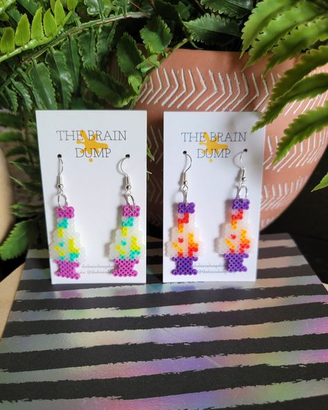 It's Lava Lamps! Nostalgic Trippy Lava Lamp Mini Perler Bead Dangle Earrings 90's Y2K Nostalgia Vibes Perler Beads Jewelry Unique Custom Patterns Hama Fuse Beads Unique Gift Custom Accessories Perler Beads Jewelry, Y2k Nostalgia, Easy Perler Beads Ideas, Lava Lamps, Perler Bead Templates, Melty Beads, Melting Beads, Iron Beads, Pixel Art Pattern