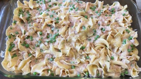 Campbell's® Tuna Noodle Casserole Recipe - Allrecipes.com Campbells Tuna Noodle Casserole, Tuna Noodle Casserole Easy, Cambells Recipes, Tuna Fish Recipes, Tuna Noodle Casserole Recipe, Campbells Soup Recipes, Campbells Recipes, Tuna Casserole Recipes, Noodle Casserole Recipes