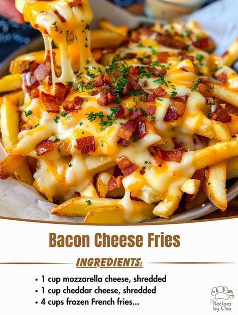 Notorious Foodie | 🍟🥓 Bacon Cheese Fries 🥓🍟 | Facebook Cheesy Bacon Fries, Loaded Fries Ideas, Notorious Foodie, Loaded Fries Recipe, Cheese Fries Recipe, Bacon Cheese Fries, Crispy Fries, Bacon Fries, Frozen French Fries