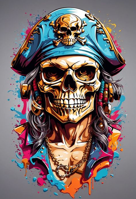 Skull Artwork Illustrations, Shen Long Tattoo, Colorful Skull Art, Tshirt Artwork, Color Posters, Cartoon Character Tattoos, Graffiti Illustration, Colorful Skulls, Graffiti Characters