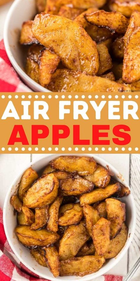 Air Fried Apples, Air Fryer Baked Apples, Air Fryer Apples, Cinnamon Sauce, Low Calorie Baking, Eating On A Dime, Air Fryer Cooking Times, Roasted Apples, Apple Recipes Easy