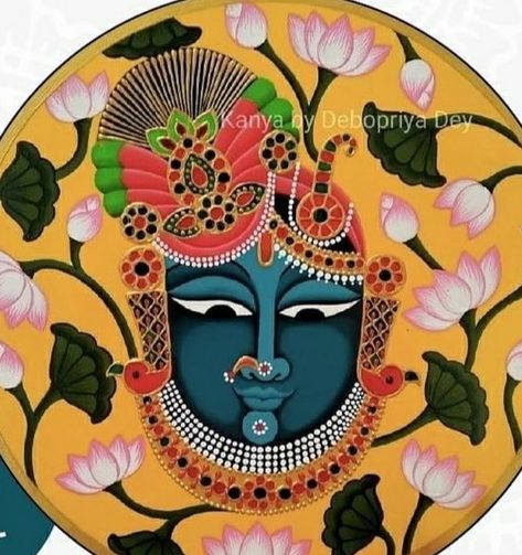 Shreenathji Face Painting, Krishna Clothes, Shreenath Ji, Earthen Pots, Class Drawing, Bird Silhouette Art, Doodle Art Posters, Shree Nathji, Pichwai Art