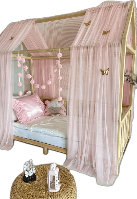 Bed Canopy Kids, Mosquito Net For Bed, Net For Bed, Curtain Canopy, Curtains Kids Room, Tulle Canopy, Girls Bed Canopy, Kids Bed Canopy, Daybed Canopy