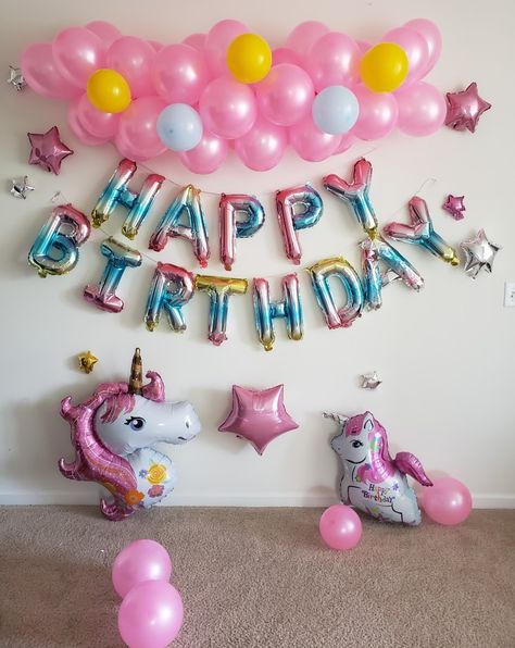 Simple Unicorn Birthday Decorations, Simple Unicorn Birthday, Unicorn Birthday Decorations, Arch Balloon, Simple Birthday Party, Beautiful Balloons, Picnic Birthday, 21 Birthday, Birthday Banners