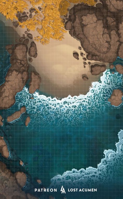 Sea Map, Dnd World Map, Sea Battle, Beach Cove, Tabletop Rpg Maps, Rpg Maps, Rpg Map, Dnd Monsters, My Maps