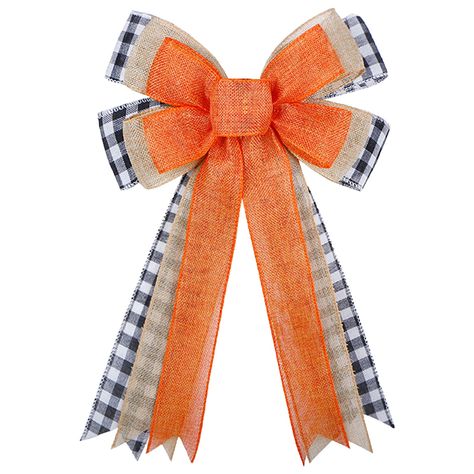 PRICES MAY VARY. 🎃🦃 Proper Size: Rustic wreath bow is about 16.9 x 11.8 inches (LW), proper size for decorating front door, window, wall, banisters, stairs, fences, trees, porch sign, Christmas tree and other items in home or parties; Note: please allow slight variations as they are handmade. 🎃🦃 Decorate Your Holiday: Autumn bow are made of orange burlap can nicely decorate your holiday crafts, such as fall wreaths, Thanksgiving wreaths, Halloween bows, gift baskets, tables centerpiece, chai Bow Tree Topper, Christmas Front Door Wreath, Thanksgiving Bow, Bow Tree, Christmas Front Door, Thanksgiving Wreath, Fall Bows, Halloween Bows, Christmas Front Doors