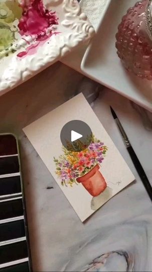 35 reactions | Re-sharing a most favorite watercolor planter overflowing with loose florals ❤💛💜

#thankyoujesus #christianartist
#watercolorflorals #watercoloreveryday #justaddwater #modernwatercolor #paintingprocess #paintingreels #watercolor_daily #artdaily #glorytogod #allforjesus #calledtocreate #artistsoninstagram #texasartist 
#botanicalart #learnanewskill #artreels #femalepainters #momartist #womenartists #liveinspired
#artaesthetics #aestheticartist #flowerpot | Patricia | Art & Photography | Tony Ann · ARIES “The Charismatic” Watercolor Brush Pens, Loose Florals, Loose Watercolor Flowers, Female Painters, Watercolor Brush Pen, Red Pigment, Pastel Red, Watercolor Bouquet, Watercolor Brush