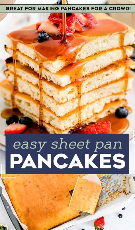 Pancakes On A Sheet Pan, Sheetpan Pancakes Krusteaz, Sheet Pan Boxed Pancakes, Fluffy Sheet Pan Pancakes, Sheetpan Pancakes Pioneer Woman, Making Pancakes Ahead Of Time, Sheetpan Pancakes From Scratch, Pancake Fruit Topping, Easy Pancake Breakfast Ideas