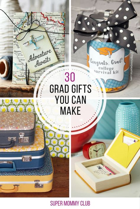 At last! Unique grad gifts to make that they'll actually be able to use! Grad Gifts Diy, Diy College Graduation Gifts, Diy Grad Gifts, Diy Graduation Gifts College, Unique College Graduation Gifts, Graduation Party Checklist, Creative Graduation Gifts, Graduation Gifts College, College Graduation Gift Ideas