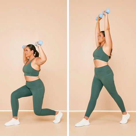 The 13 Best Compound Exercises | POPSUGAR Fitness Popsugar Fitness Workouts, Compound Exercises For Women Full Body Dumbbell Workout, Compound Exercises For Women, Full Body Dumbbell Workout For Women, Workout To Get Stronger, Weight Exercises For Women, Best Compound Exercises, Gym Workout For Women, Squat Press