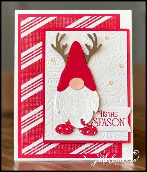 Kindest Gnomes Christmas Cards, Xmas Gnomes Diy, Stampin Up Gnome Christmas Cards, Kindest Gnomes Stampin Up Cards, Stampin Up Gnomes, Stampin Up Kindest Gnomes, Christmas Gnome Cards, Dancing Gnomes, Kindness Gnomes