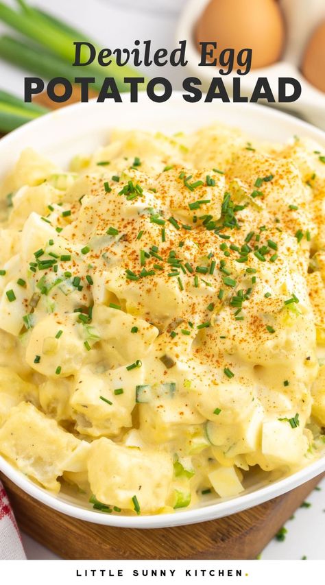 Traditional Potato Salad Recipe, Egg Potato Salad, Deviled Egg Potato Salad, Potatoe Salad, Egg Potato, Classic Macaroni Salad, Southern Potato Salad, Warm Potato Salads, Potato Salad With Egg