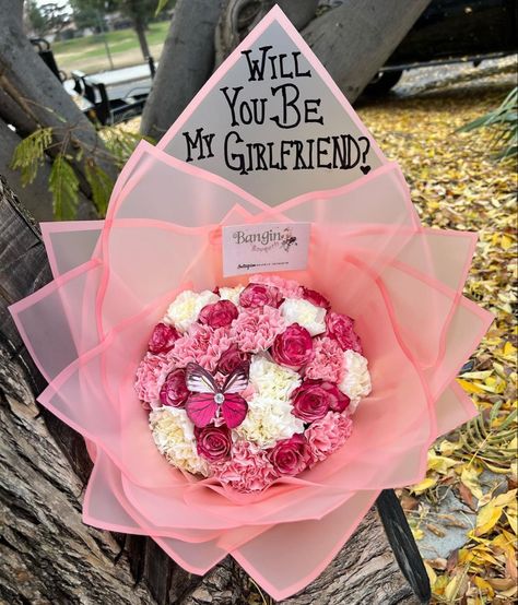 Will You Be My Girlfriend Ideas Creative, Will You Be My Girlfriend Aesthetic, Will You Be My Girlfriend Flowers, Be My Gf Proposal Ideas, Pink Ramos, Asking To Be Girlfriend Ideas Creative, Girlfriend Proposal Ideas, Gf Proposal Ideas, Gf Proposal