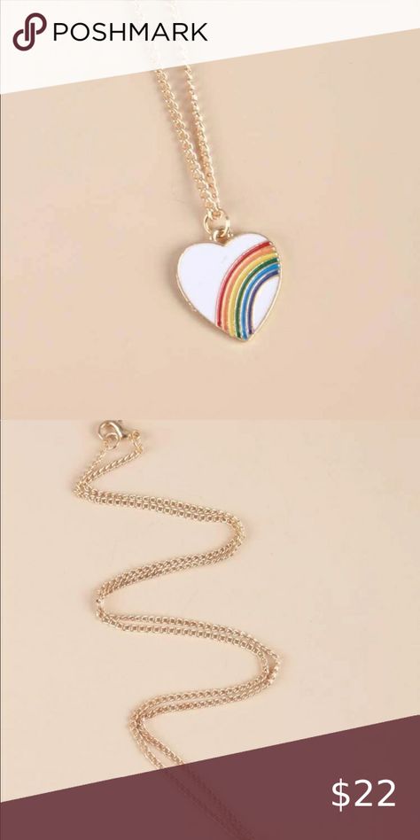 LGBTQ Heart Rainbow Necklace Lgbtq Accessories, Lgbtq Jewelry, Pride Stuff, Rainbow Accessories, Heart Rainbow, Pride Jewellery, Rainbow Jewelry, Rainbow Necklace, Rainbow Pride