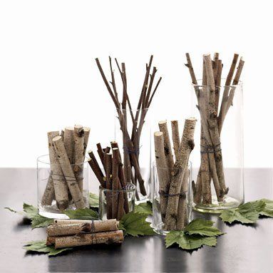 How To Decorate With Branches................Follow DIY Fun Ideas at www.facebook.com/... for tons more great projects! Diy Branch Centerpieces, Stick Centerpieces, Branch Centerpieces, Deco Nature, Camping Decor, Thanksgiving Centerpieces, Woodland Theme, Diy Centerpieces, Deco Floral