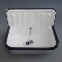 Enamel Bucket Sink Labour And Wait, Bucket Sink, Wall Mounted Taps, Basin Sink Bathroom, Enamel Ware, Retro Bathrooms, Cheap Bathrooms, Downstairs Loo, Downstairs Toilet