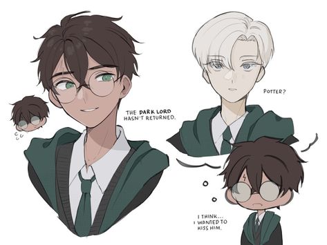 Drarry Fanart, Harry Draco, Wolf Artwork, Slytherin Harry Potter, Harry Potter Artwork, Draco Harry Potter, Harry Potter Ships, Harry Potter Draco Malfoy, Harry Potter Anime