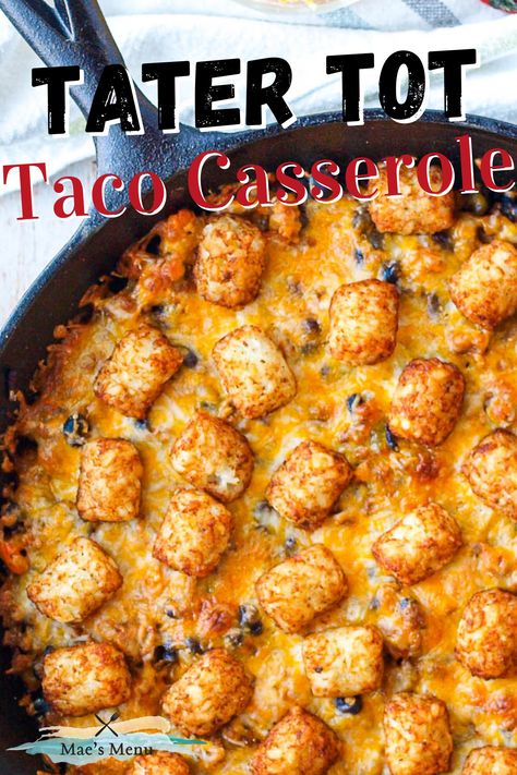 Tater Tot Taco Casserole, Tator Tot Recipe, Tater Tot Taco, Taco Tater Tot Casserole, Mexican Tater Tot Casserole, Ground Turkey Casserole, Sweet Potato Tater Tots, Tater Tot Casserole Recipe, Tater Tot Recipes