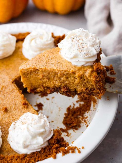 Pumpkin Pie Biscoff Crust, Freezing Pumpkin, Biscoff Crust, Pumpkin Chiffon, Pumpkin Chiffon Pie, Chiffon Pie, Crustless Pumpkin Pie, Pumpkin Pie Cheesecake, Recipe Critic