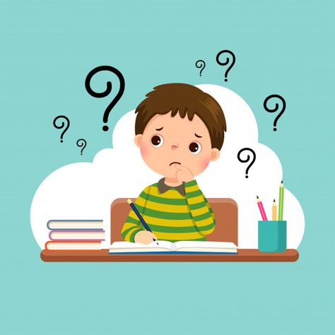 Illustration of a cartoon stressed littl... | Premium Vector #Freepik #vector Reading Cartoon, Teacher Classroom Decorations, Kids Singing, School Illustration, School Cartoon, Fruit Picture, Powerpoint Background, Background Powerpoint