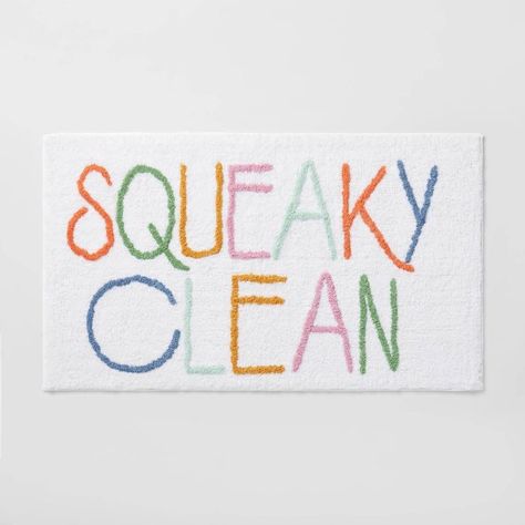 Squeaky Clean Kids' Bath Rug - Pillowfort™ - Shipt Fun Kids Bathroom Target, Fun Kids Bathroom Modern, Kids Bathroom Rug, Gender Neutral Kids Bathroom Ideas, Kids Bathroom Decor Shared Boy And Girl, Kids Bathroom Inspiration, Pillowfort Bathroom, Kids Bathroom Ideas Girl, Fun Boys Bathroom