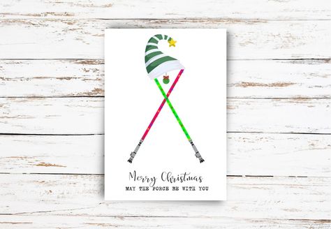 Star Wars Christmas Cards, Star Wars Lightsaber, Mini Posters, Funny Christmas Card, With You, Star Wars Light Saber, Star Wars Christmas, Funny Christmas Cards, Christmas Card Design