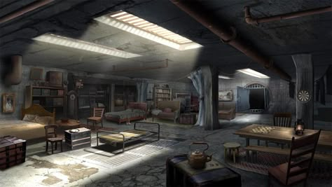 http://www.polycount.com/forum/showthread.php?t=152500 Apocalypse House, Cyberpunk Room, Interior Concept Art, Underground Shelter, Age Of Extinction, Apocalypse Art, Underground Bunker, Underground Homes, Interior Concept