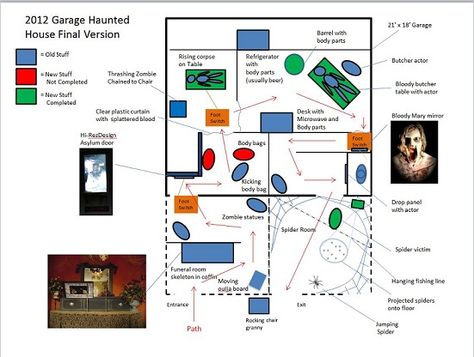 Haunted House Layout, Haunted Garage, Farm Halloween, Tomb Stones, Haunted Maze, Halloween Maze, Haunted House Diy, Google Sketchup, House Planning