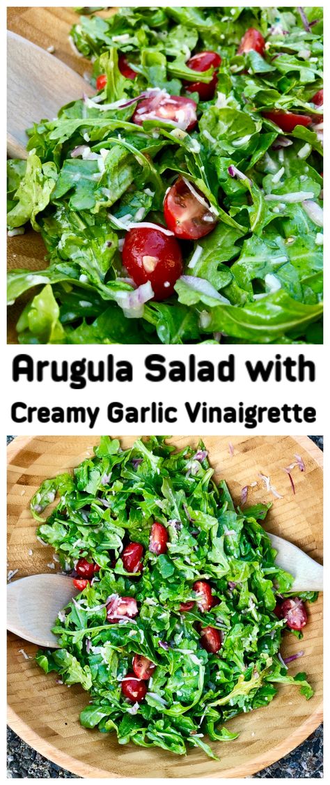 Best Homemade Salad, Garlic Vinaigrette, Arugula Recipes, Arugula Salad Recipes, Salad Dressing Recipes Homemade, Cold Salad, Homemade Salads, Homemade Salad Dressing, Feta Salad