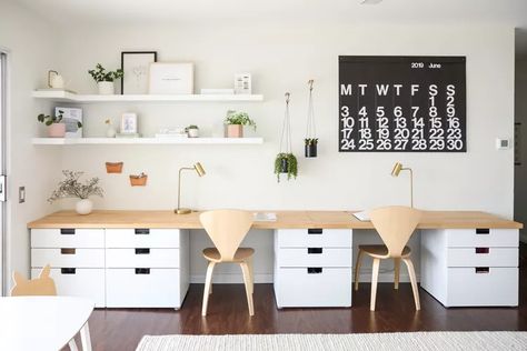 67 Modern Home Office Ideas To Help You Get the Job Done in Style Modern Home Offices, Modern Office Space, Shared Office, Office Makeover, Modern Home Office, Home Office Space, Office Inspiration, Home Office Design, 인테리어 디자인