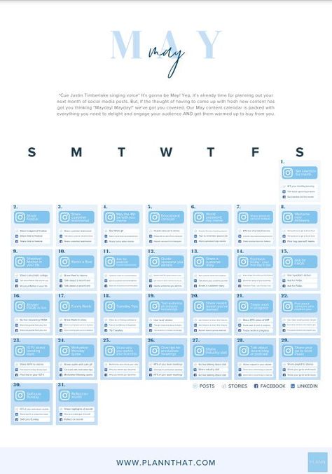 If the idea of having to come up with fresh new content has got you calling "Mayday! Mayday!", we've got you covered. Our free May content calendar is packed with everything you need to delight and engage your audience AND get them warmed up to buy from you. #onlinebusiness #socialmediatips May Content Calendar, Cute Mothers Day Ideas, Instagram Content Calendar, Social Media Calendar Template, Mayday Mayday, Marketing For Small Business, Social Media Content Calendar, Social Media Community, Business Diy