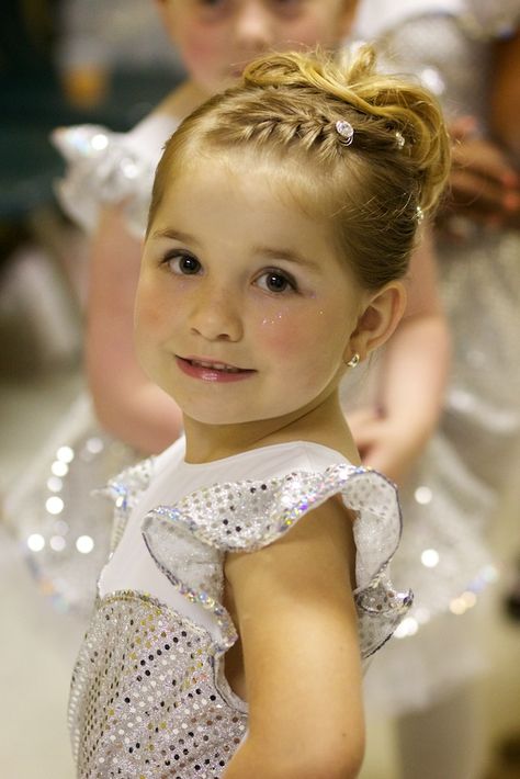 sweetness Hair For Dance Pictures, Girls Hairstyles For Dancers, Ballet Recital Hair For Kids, Dance Picture Hair, Hair Styles For Dance Recital, Hair For Dance Recital, Ballet Recital Hair, Toddler Dance Recital Hair, Dance Recital Pictures