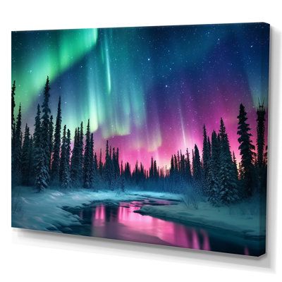 This beautiful "Northern Lights In Alaska II" wall art is printed on premium quality cotton canvas using the finest fade-resistant ink. We offer a versatile range to cater to your unique aesthetic preferences. The wall art is stretched tautly over, giving your artwork a sleek, borderless appearance. For those who desire a touch of elegance and depth, our wall art is the ideal choice. Timeless and classic, our wall art exudes tradition and refinement. The canvas is enclosed within a carefully sel Northern Lights In Alaska, Northen Lights Watercolor, Northern Lights Card, Aurora Borealis Art, Northern Lights Art, Alaska Art, Northern Lights Painting, Acrylic Art Projects, Aurora Borealis Northern Lights