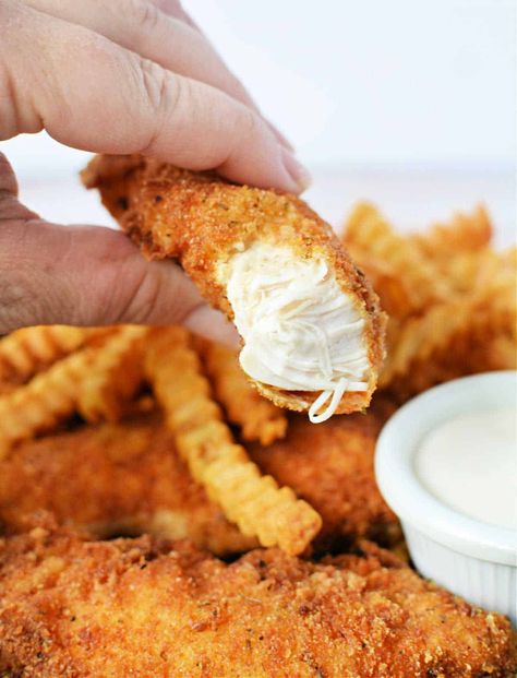 Chicken Strip Recipes Air Fryer, Air Fryer Chicken Strips Recipes Easy, Homemade Chicken Strips In Air Fryer, Homemade Chicken Tenders Air Fryer, How To Make Chicken Tenders, Chicken Fingers Fried, Air Fryer Chicken Strips Recipe, Chicken Strips Air Fryer, Homemade Breaded Chicken