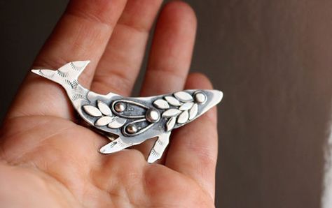 Inuit Mythology, Ocean Mammals, Whale Brooch, Whale Jewelry, Sea Goddess, Gray Whale, Inuit Art, Animal Brooch, Real Jewelry