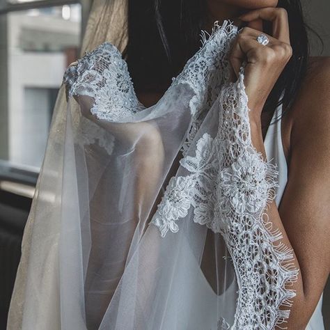 Daphne Newman Breathtaking veils, luxe robes and RTW carefully handmade with the finest silk and lace.  A chic and contemporary take on tradition. #wedding #bride #bridal #veil #weddingweil #weddingstyle #bridalstyle #lace #weddingdress#Regram via @www.instagram.com/p/B1Hj1HEjAME/ Silk Tulle Veil, Lace Wedding Veil, Ivory Gown, Wedding Veils Lace, Tulle Veils, Silk Tulle, Lace Veils, Simple Silhouette, Chantilly Lace