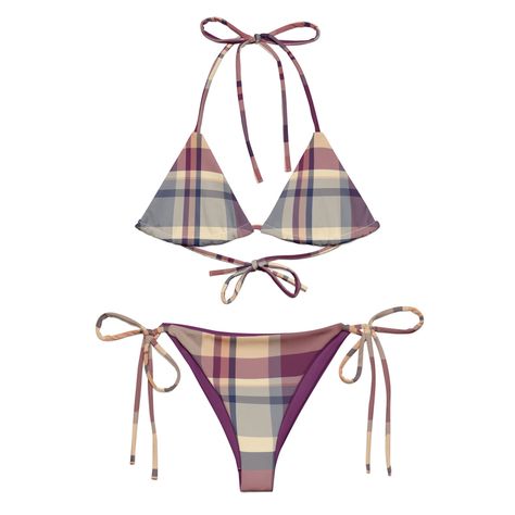 Lavender Haze Plaid String Bikini Lavender Shades, Trendy Swimsuit, Polka Dot Bathing Suit, Swimsuit Inspo, Lavender Haze, Trendy Swimsuits, Frankies Bikinis, Cute Swimsuits, Plaid Design