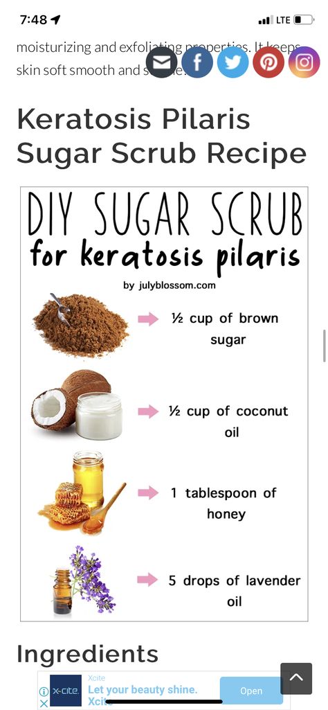 Diy Sugar Scrub Recipe, Face Diy, Face Scrubs, Exfoliating Face Mask, Sugar Scrub Homemade, Exfoliating Face, Sugar Scrub Recipe, Mommy Tips, Keratosis Pilaris