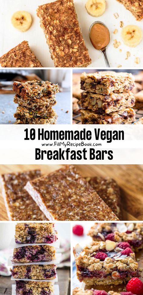 Breakfast Bars Recipes, Vegan Breakfast Bars, High Protein Vegetarian Breakfast, Vegan Whole Food Recipes, Protein Breakfast Bars, Vegan Protein Breakfast, Oatmeal Breakfast Bars Healthy, Blueberry Quinoa, Gluten Free Breakfast Bars