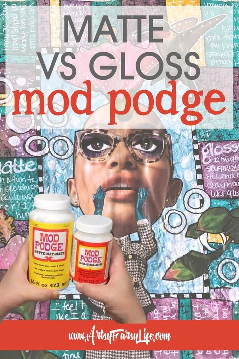 This is a super fun and practical comparison of using Matte versus Gloss Mod Podge in your mixed media or art journal. There really is a difference between the two that is noticeable in the finished product! What Colors Make Orange, Mixed Media Magazine, Uses For Mason Jars, Mod Melts, Essential Oils Blends, Mod Podge Gloss, Mod Podge Matte, Diy Mod Podge, Media Magazine