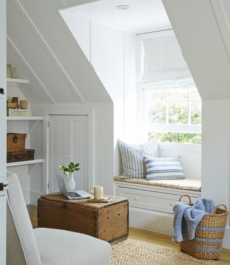 Attic Design Ideas, Reading Room Decor, Attic Renovation Ideas, Finished Attic, Kids Room Paint, Window Seats, Attic Design, Attic Bedrooms, Dormer Windows