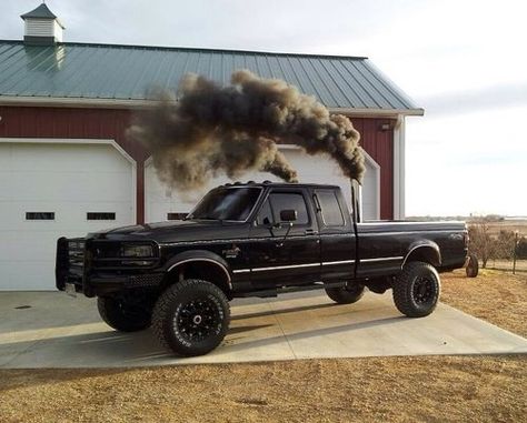 Impala Chevrolet, Rolling Coal, Obs Truck, Ford Diesel, Trucks Lifted Diesel, Ford Powerstroke, Powerstroke Diesel, Jacked Up Trucks, Truck Yeah