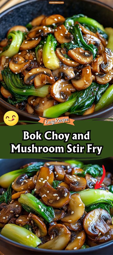 Enjoy the fresh, earthy flavors of Bok Choy and Mushroom Stir Fry, a quick and healthy dish that highlights the crisp texture of bok choy and the umami richness of mushrooms. Stir-fried with garlic and a splash of soy sauce, this vegan-friendly meal is light yet satisfying, perfect for a nutritious dinner. #BokChoyStirFry #MushroomDish #HealthyEating Air Fried Vegetable Recipes, Vegetarian Oyster Sauce, Mushroom Stir Fry, Mushroom Dish, Asian Vegetables, Chinese Cooking Recipes, Veggie Stir Fry, Chinese Cooking, Stir Fry Recipes