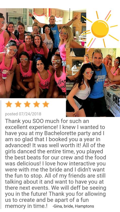 Island Bachelorette Party, Hamptons Ny, New Jersey Shore, Dance Sing, Wedding News, Cooking Class, Italian Wedding, Jersey Shore, Southampton