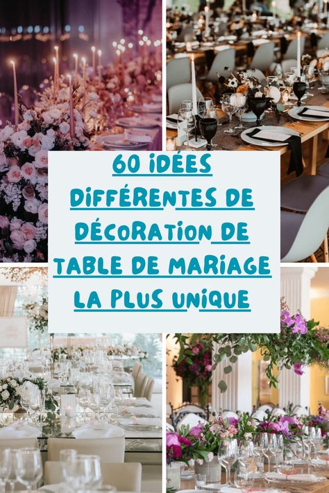 La décoration de la salle de réception de mariage est l’une des choses qui préoccupent le plus toute mariée. C’est pourquoi nous partageons aujourd’hui plus de 60 idées pour décorer vos tables de mariage ! Organiser un mariage est une tâche complexe qui nécessite de prendre de nombreuses décisions importantes. Decoration Table, Wedding Day, Organisation